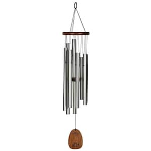 Signature Collection, Woodstock Mindfulness Chime, Medium 28 in. Silver Wind Chime WMCM