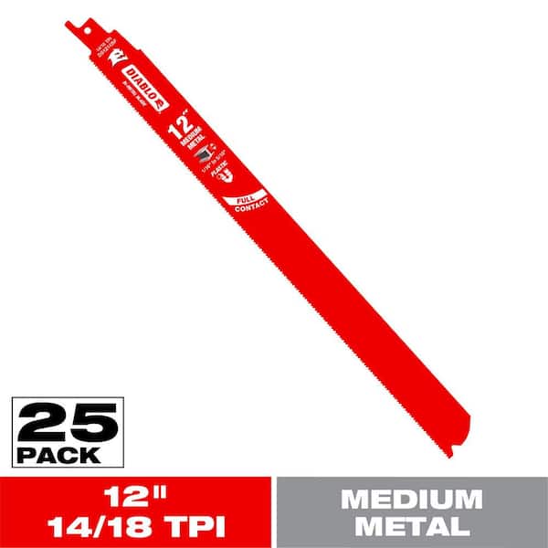 DIABLO 12 in. 14/18 TPI Bi-Metal Reciprocating Saw Blade for Medium Metal