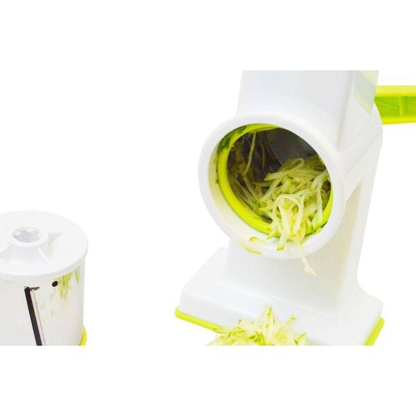 White Southern Homewares SH-10183 2 in 1 Deluxe Hand Crank Rotary Drum Grater Shredder Slicer Kitchen Gadget Tool for Cheese Fruits Nuts Vegetables Chocolate