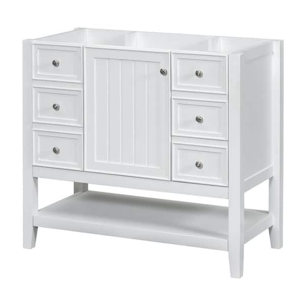 CASAINC 35.5 in. W x 18 in. D Bath Vanity Cabinet without Top in White with Door and Drawers