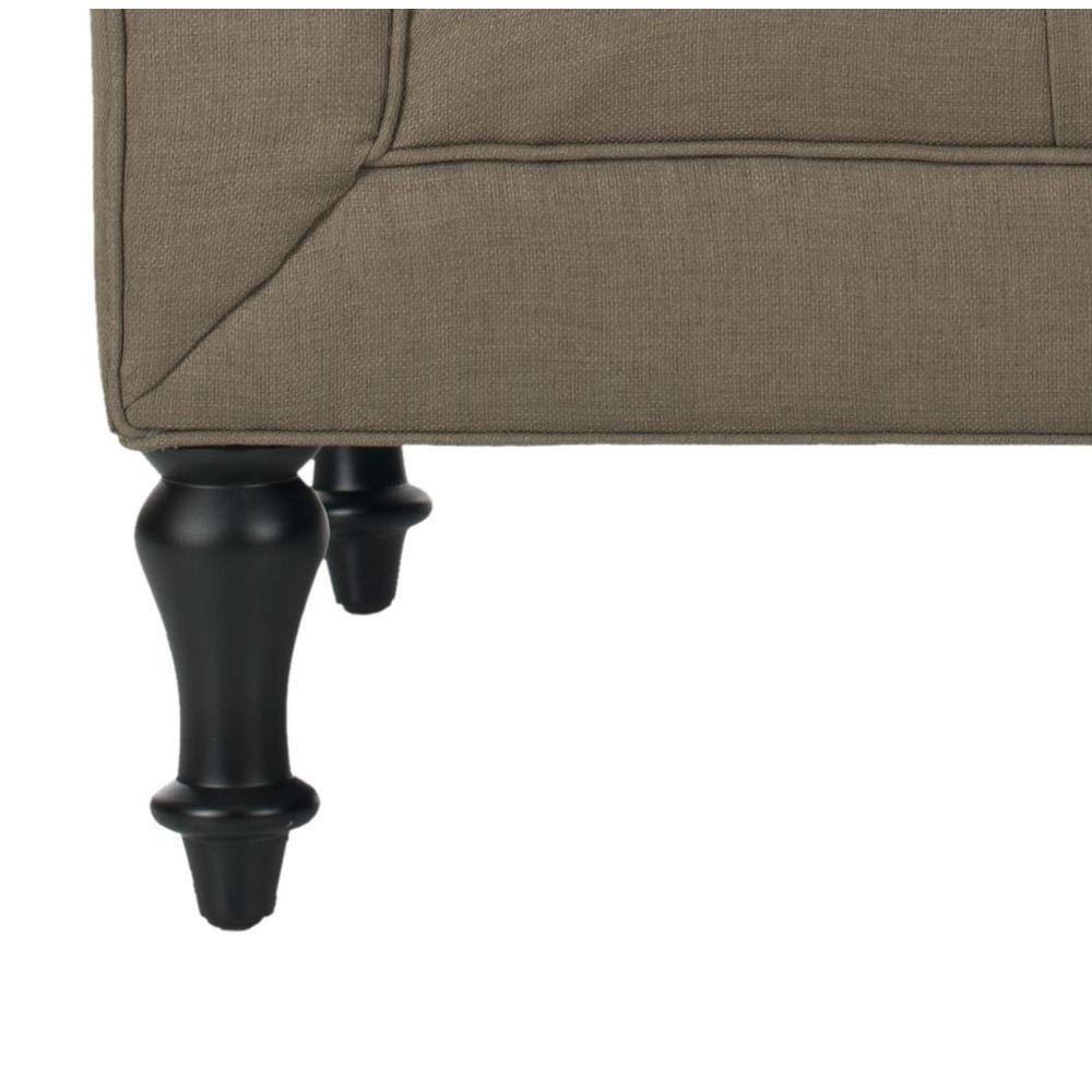 Olive Tufted Linen Polyester Accent Chair with Spindle Legs