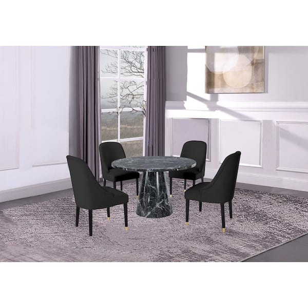 Faux Marble Round Dining Table Seats, Round Dining Room Table Seats 4