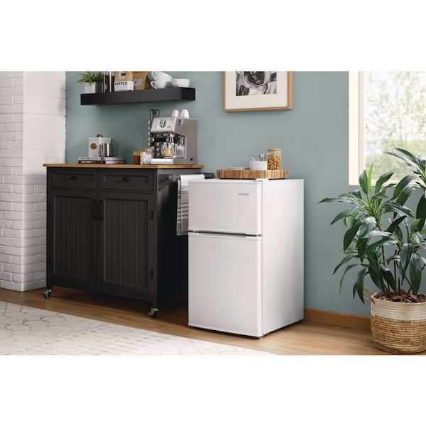 Vissani 3.2 cu. ft. Mini Refrigerator with 2 -Doors, Glass Shelves