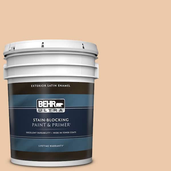 BEHR ULTRA 5 gal. #S250-2 Almond Biscuit Satin Enamel Exterior Paint & Primer