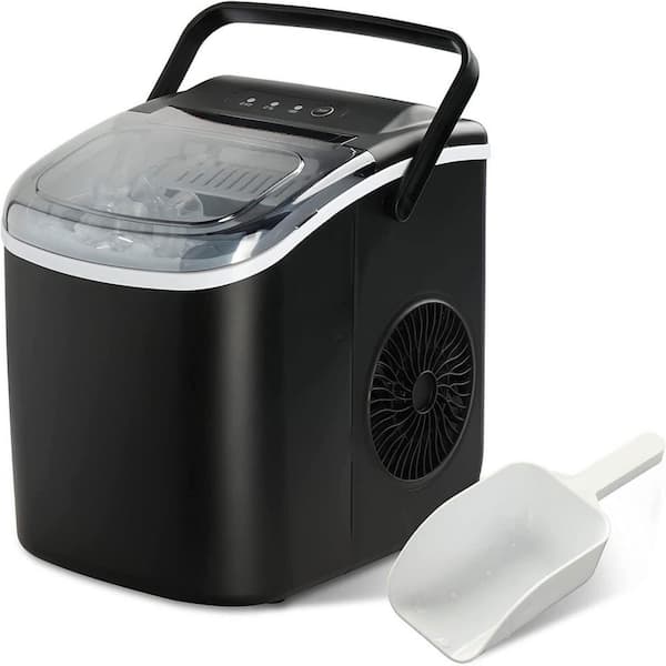 FUNKOL 8.8 in. Ice Production per Day 26 lb. Portable Ice Maker in Black  with Scoop and Basket W1134wmq68210-1 - The Home Depot