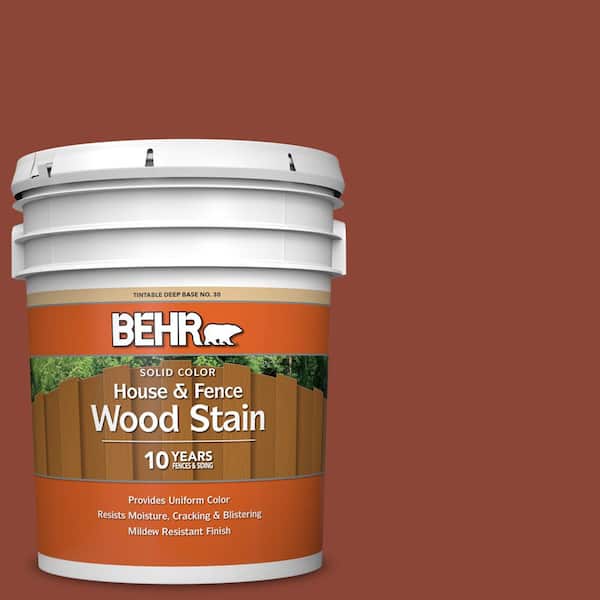 BEHR 5 gal. #SC-330 Redwood Solid Color House and Fence Exterior Wood Stain