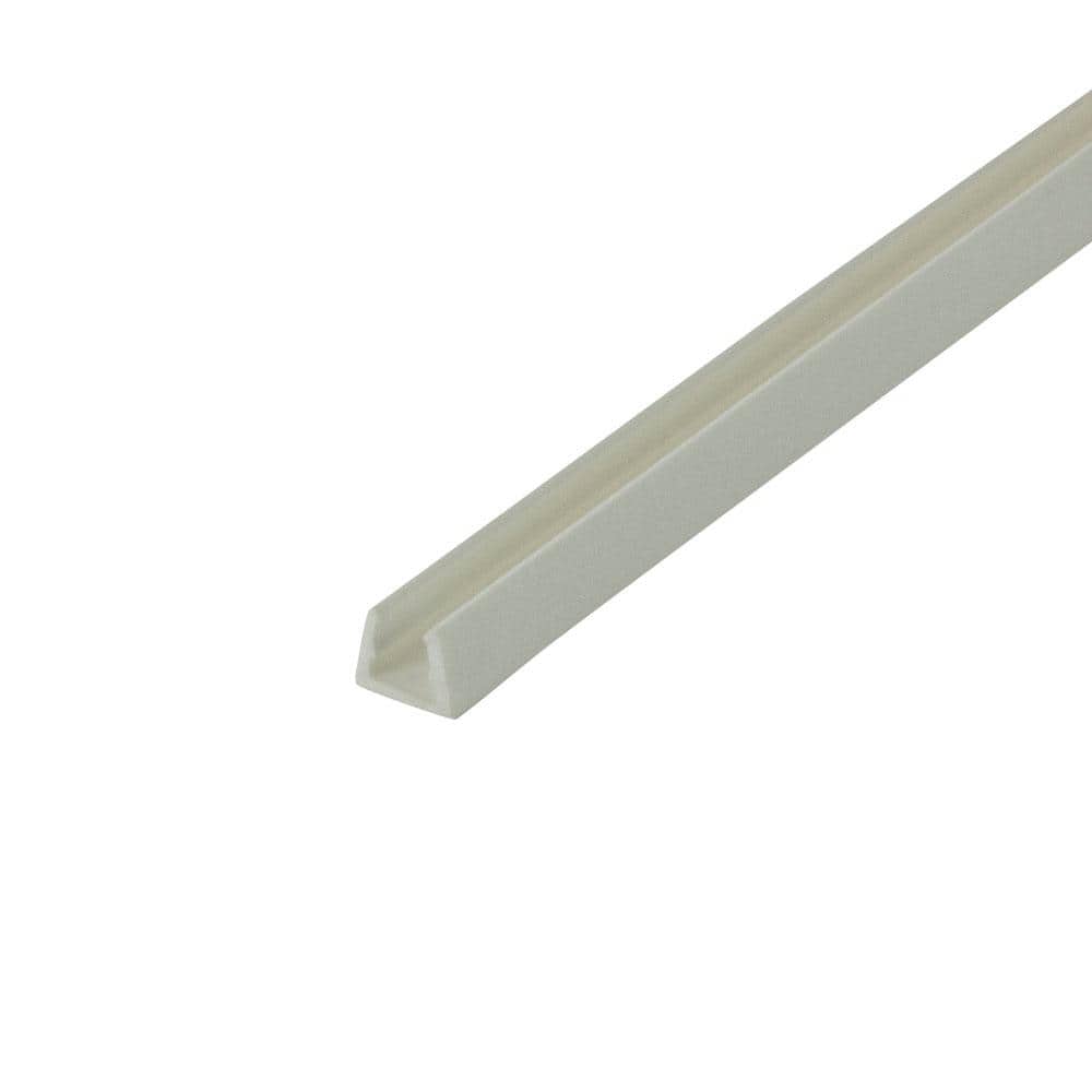 7/32 in. D x 3/16 in. W x 48 in. L White Styrene Plastic U-Channel Moulding