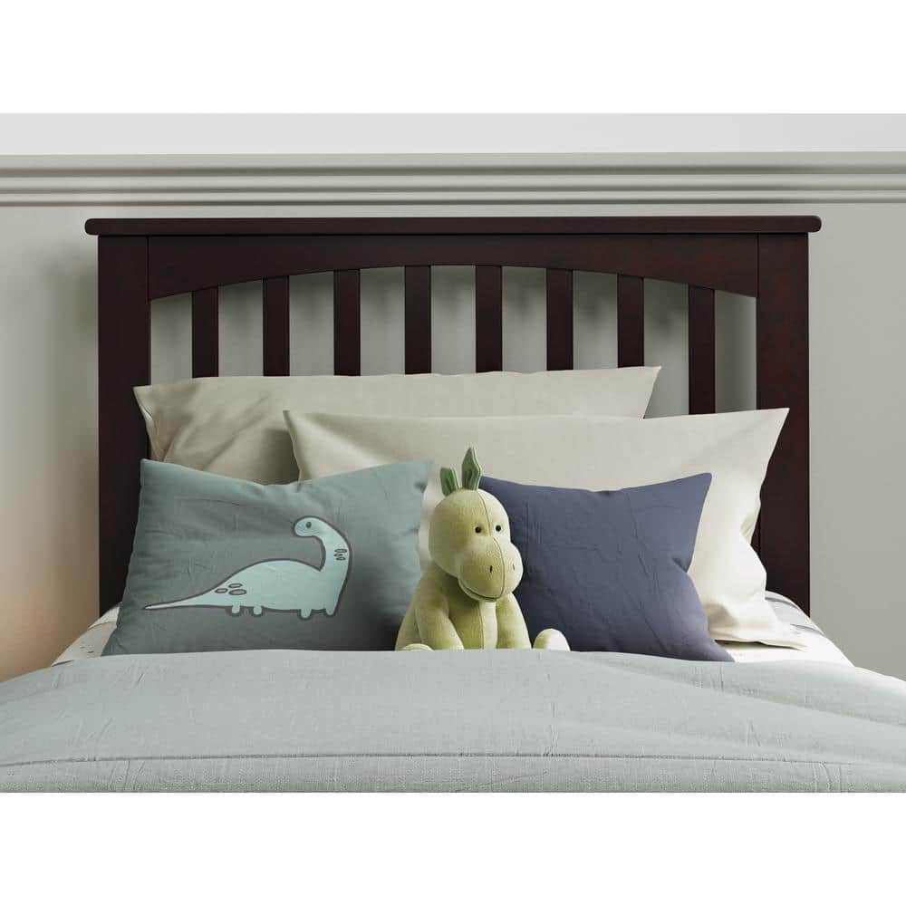 Espresso Twin Wood Mission Headboard with Slats