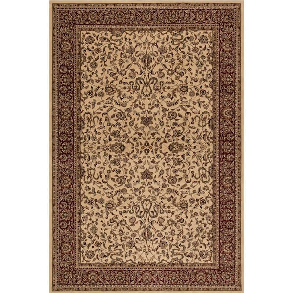 Concord Global Trading Persian Classics Kashan Ivory 4 ft. x 6 ft. Area Rug