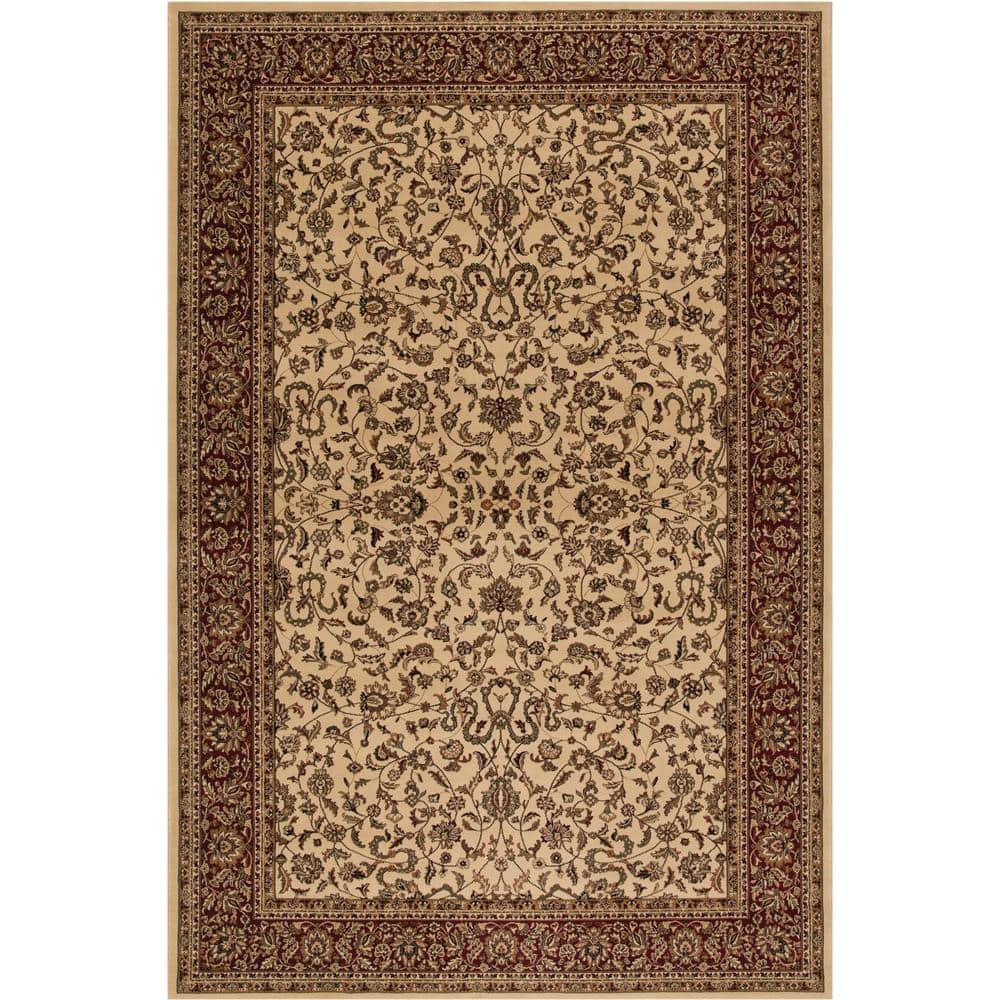 Concord Global Trading Persian Classic Kashan Ivory Rectangle Indoor 10 ...