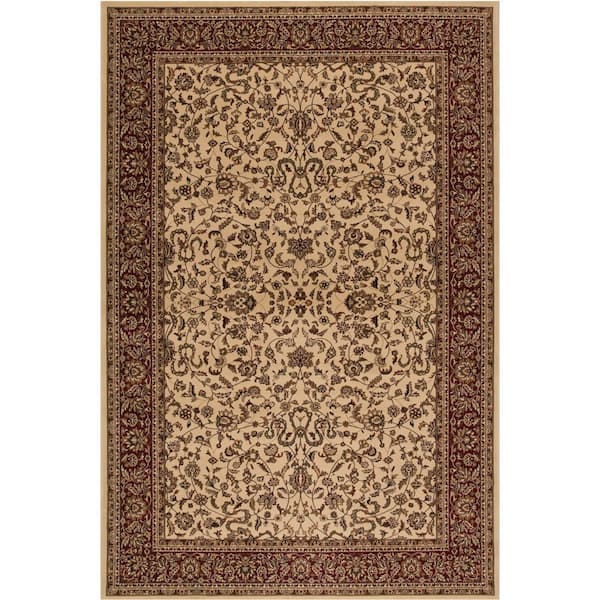 Concord Global Trading Persian Classic Kashan Ivory Rectangle Indoor 10 ft. 11 in. x 15 ft. Area Rug