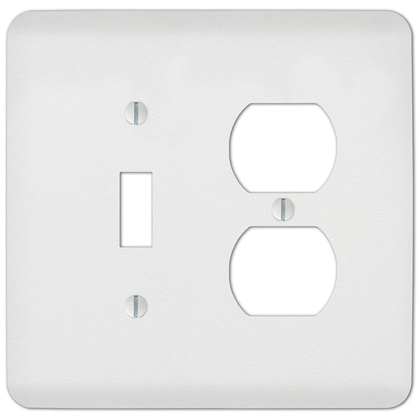 AMERELLE Perry 2 Gang 1-Toggle and 1-Duplex Steel Wall Plate - White