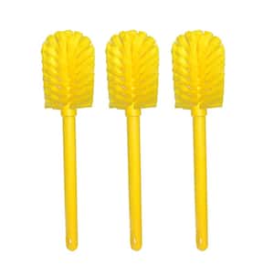 Yellow, Goblet Cleaning Bottle Brush, Durable Bristles and Long Handle, 3-Pack