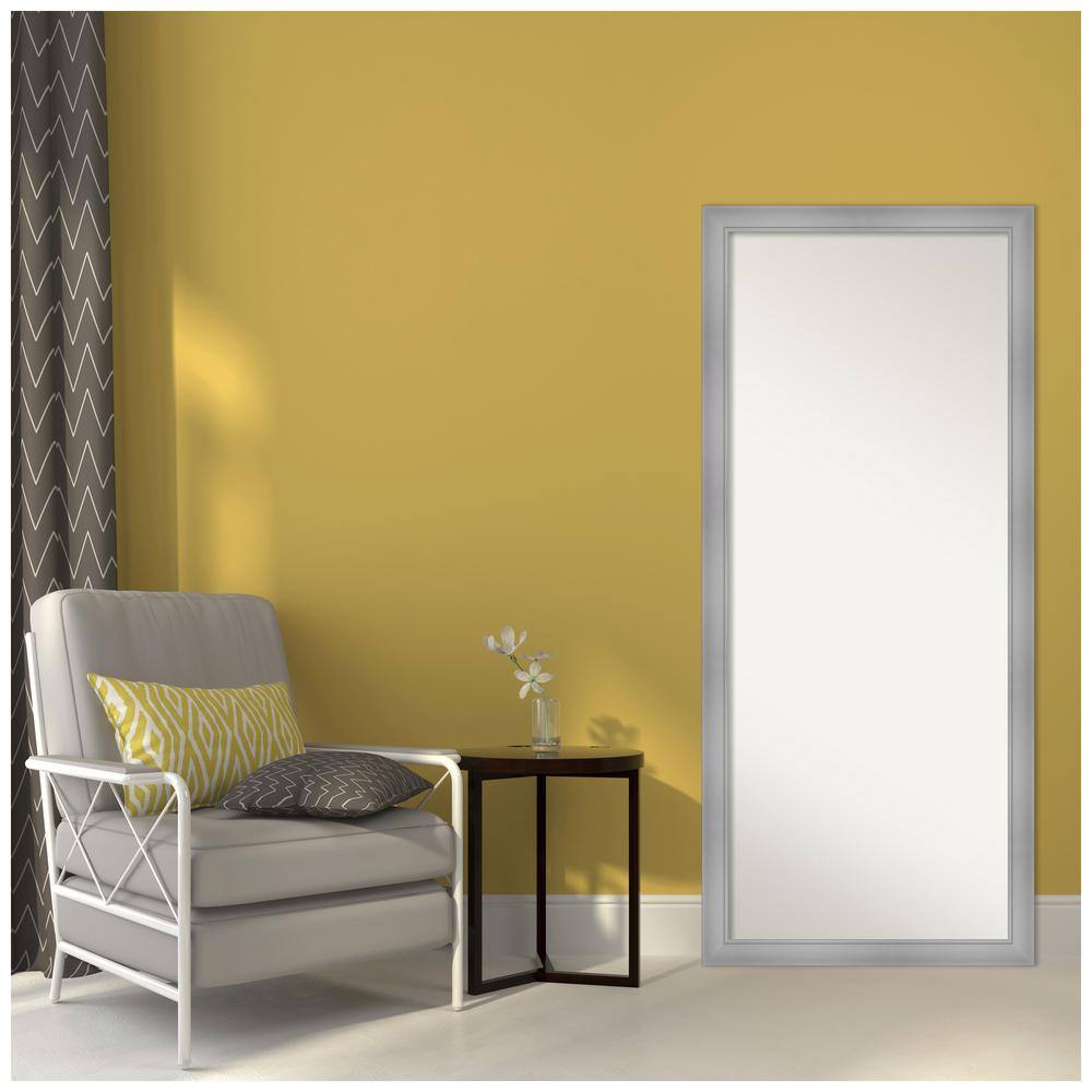 Flair Polished Nickel 72" Full-Length Leaner Wood Mirror