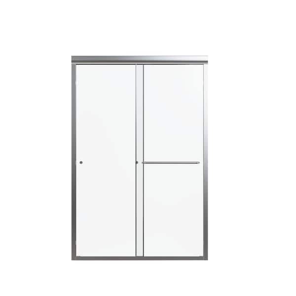 Double Bypass Sliding Shower Door, Semi-Frameless Shower Door, 56-60 in. W x 70 in. H Chrome Finish with Tempered Glass