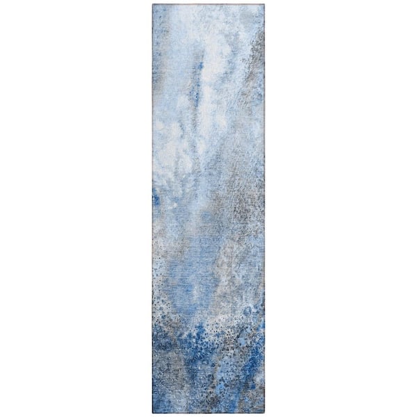 Chantille ACN505 Navy 2 ft. 3 in. x 7 ft. 6 in. Machine Washable Indoor/Outdoor Geometric Runner Rug