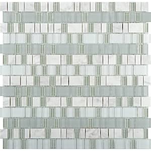 Unique Ballad Glossy 12.01 in. x 12.13 in. x 4mm Glass Mesh-Mounted Mosaic Tile (1.02 sq. ft.)