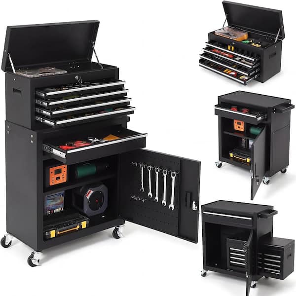 5-Drawer Rolling Tool Chest with Wheels, Portable Tool Storage Cabinet with Sliding Drawers and Protective Liner