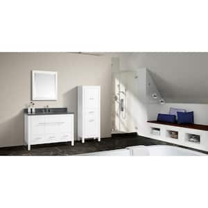 Riley 49 in. W x 22 in. D x 34.8 in. H Bath Vanity in White with Quartz Vanity Top in Gray with Basin