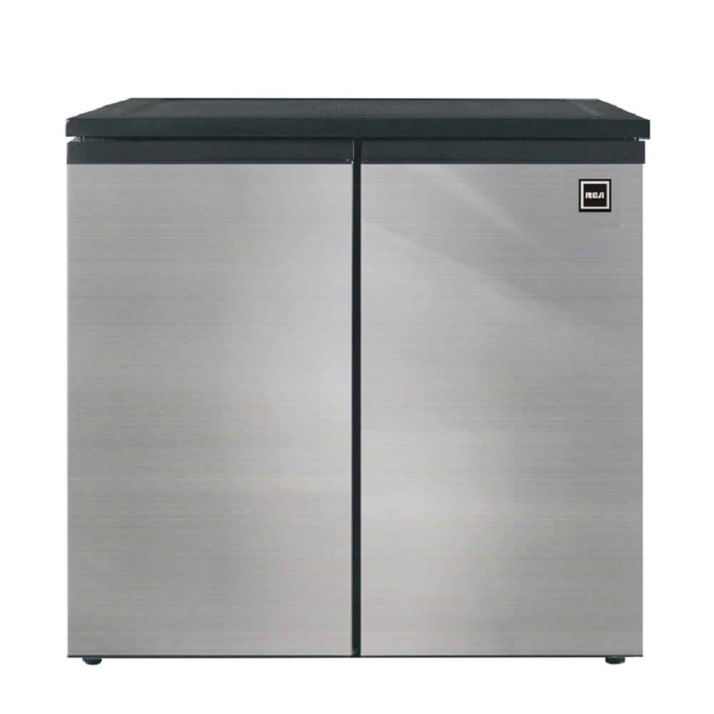 RCA 31 in. 5.5 cu. ft. Side by Side 2 Door Mini Fridge in Black, Black/Stainless