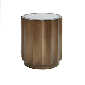 Ortega 18 in. Bronze Round Glass End Table