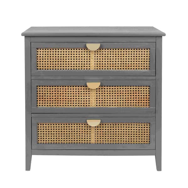Anky 31.5 in. W x 14.97 in. D x 30.71 in. H Gray MDF Freestanding Bathroom Linen Cabinet in Gray