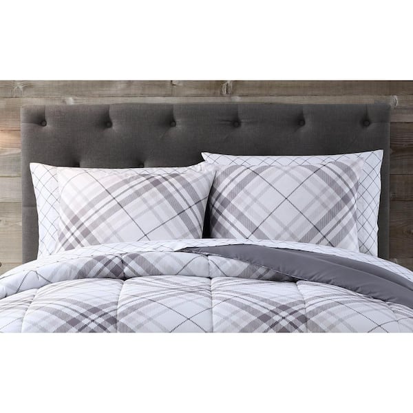 Unbranded Khalvin 7-Piece Grey Polyester King Bed in a Bag