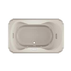 MARINEO 66 in. x 42 in. Rectangular Whirlpool Bathtub with Center Drain in Oyster