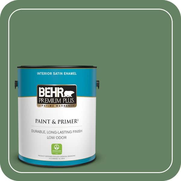 BEHR PREMIUM PLUS 1 gal. #S400-6 Tuscan Herbs Satin Enamel Low Odor Interior Paint & Primer