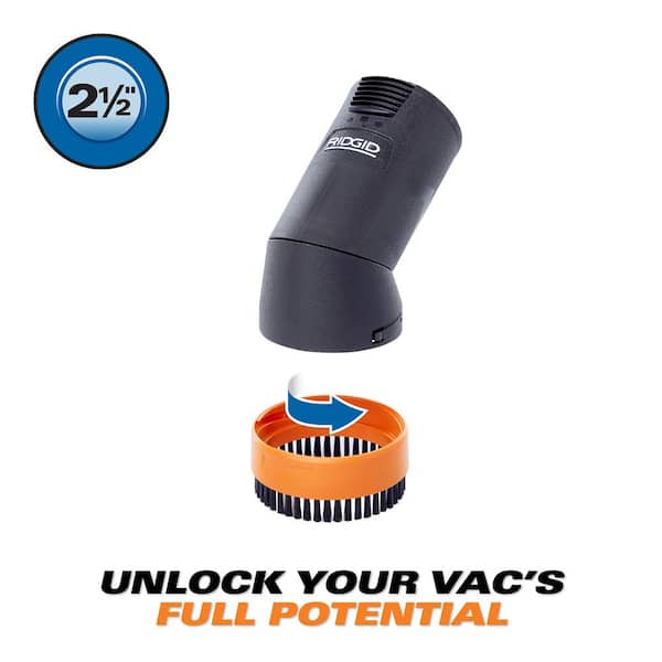 RIDGID - 2-1/2 in. NXT Max Locking Rotating Dusting Brush Accessory Shop Vacuum Attachment for RIDGID NXT Wet Dry Vacs
