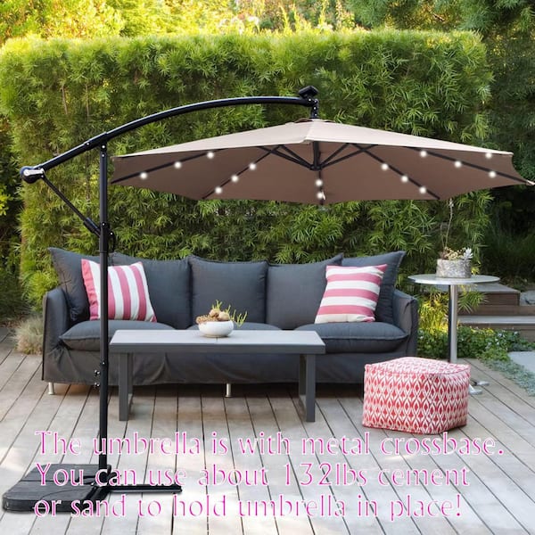 10 steel led patio umbrella Above Feet Solar Aluminum Market The Above powered LEDs. Staykiwi 10 ft. Steel Cantilever