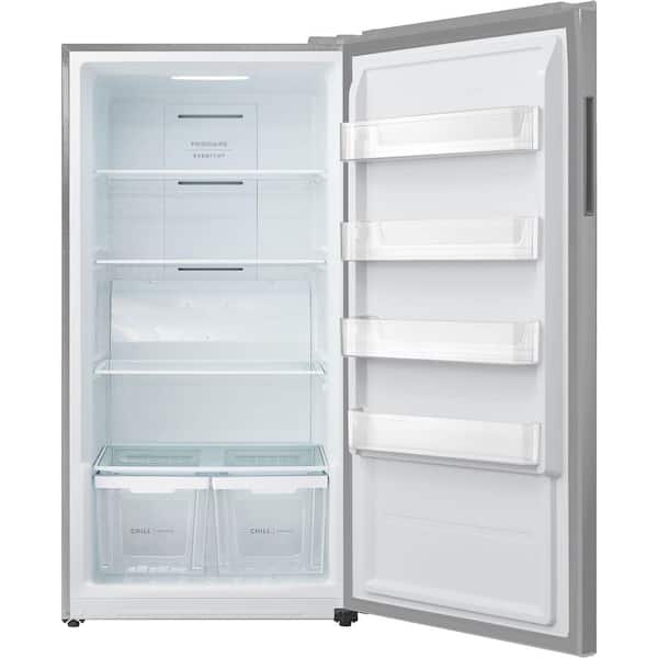 18 Cu Ft. Automatic Defrost Upright Freezer in Stainless Look