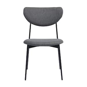 Grey Fabric Modern Metal Dining Chair (Set of 2)