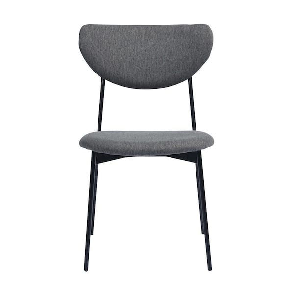 Unbranded Grey Fabric Modern Metal Dining Chair (Set of 2)