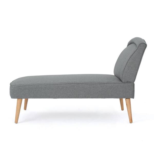 Noble House Carisia Slate Grey Fabric Upholstered Chaise Lounge