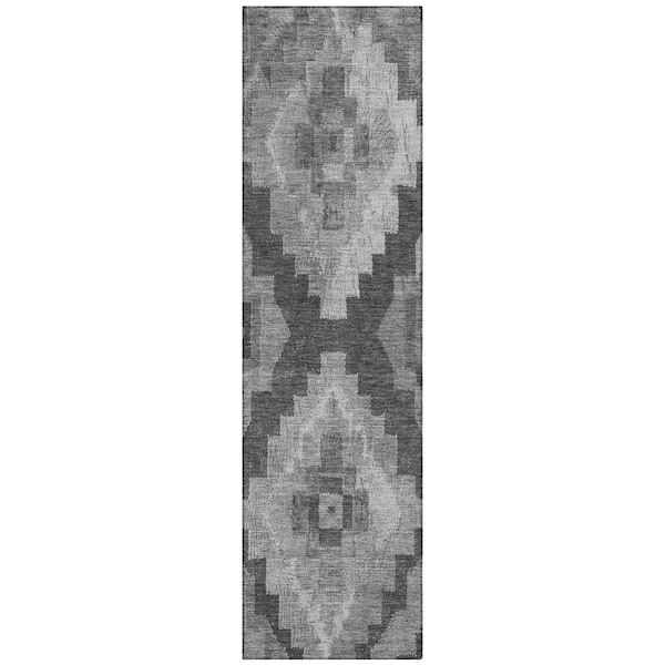 Chantille Machine Washable Indoor/Outdoor Abstract ACN1894 Gray 2 ft. 3 in. x 7 ft. 6 in. Runner Rug