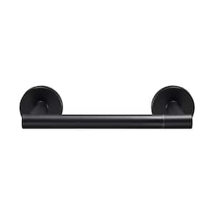 Modern Wall Mount Double Post Pivoting Toilet Paper Holder Bath Hardware Accessory in Matte Black