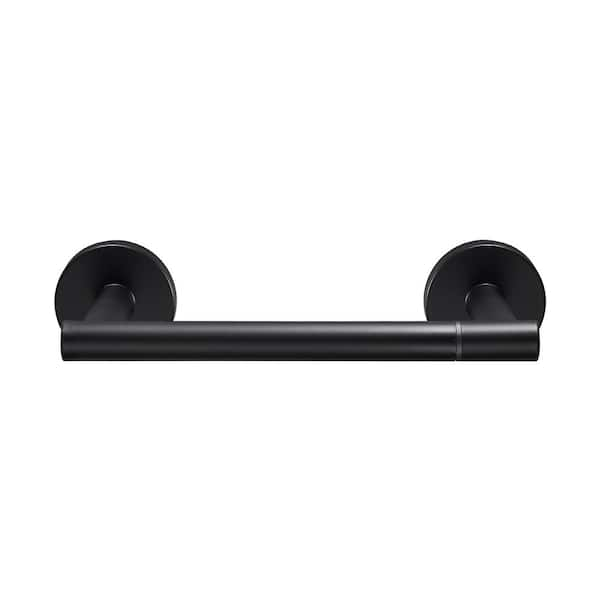 Zalerock Modern Wall Mount Double Post Pivoting Toilet Paper Holder Bath Hardware Accessory in Matte Black