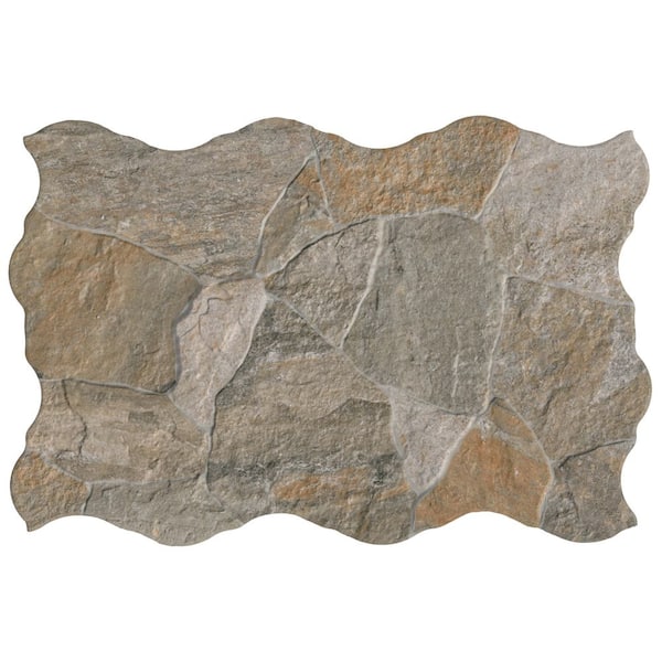 Neptune Gold Matte Porcelain Flagstone Look Tile, 17 in. x 26 in. Floor and Wall (12.24 sq. ft. /Case)