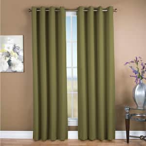 Sage Polyester Solid 56 in. W x 63 in. L Grommet Blackout Curtain