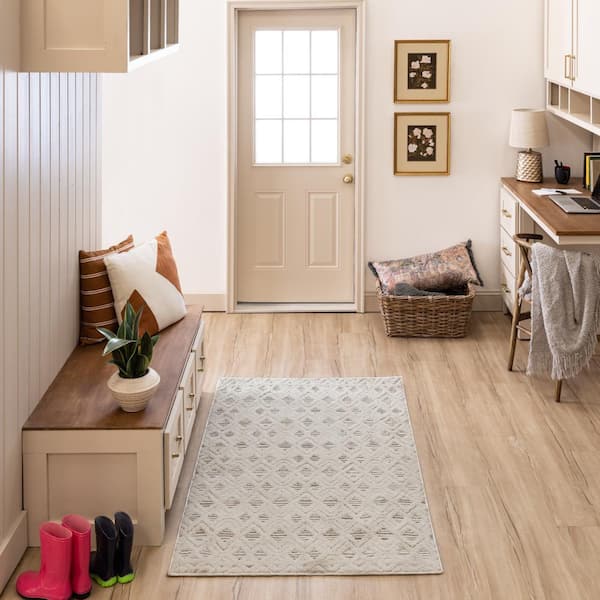 Ashcroft Cream/Beige 3 ft. 3 in. x 4 ft. 11 in. Geometric Indoor Area Rug