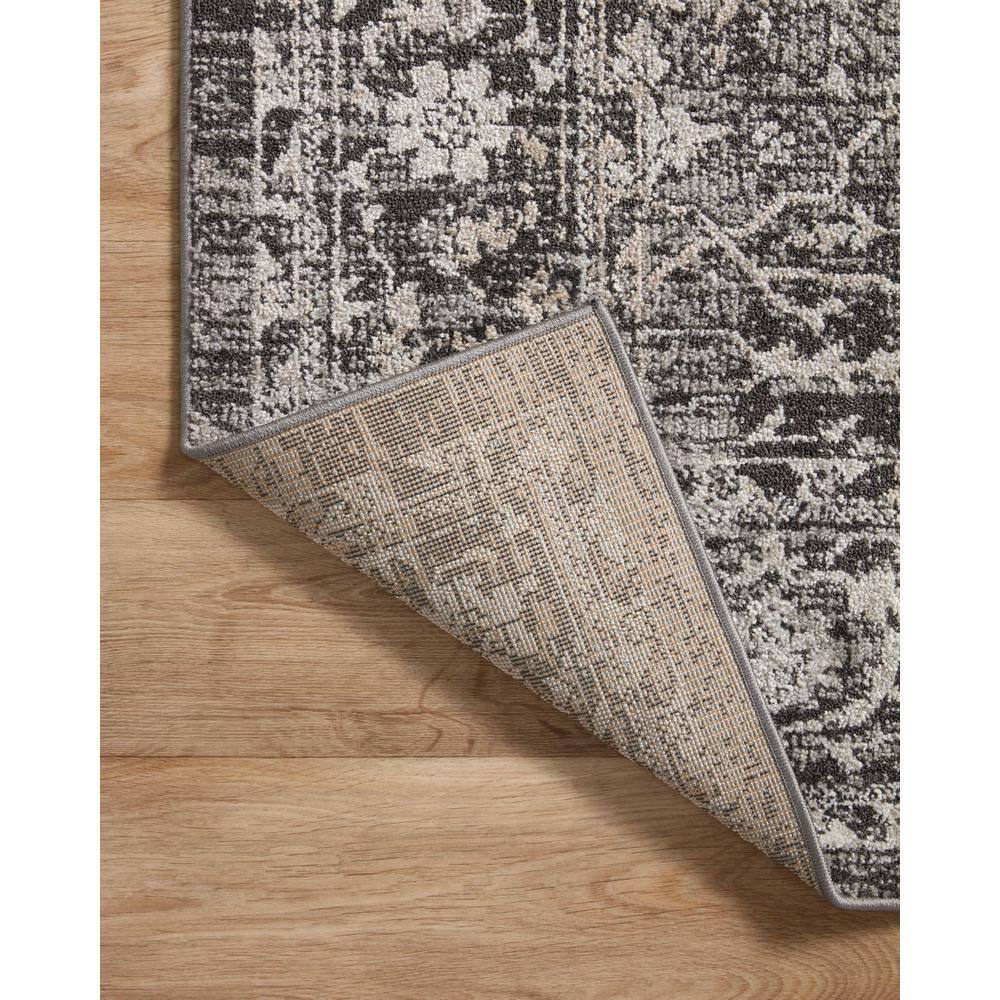 Odette Black and Silver Floral Motif Low Pile Area Rug