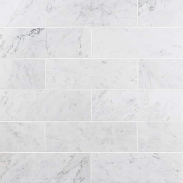 Ivy Hill Tile White Carrara 4 In X 12, Marble Subway Tiles