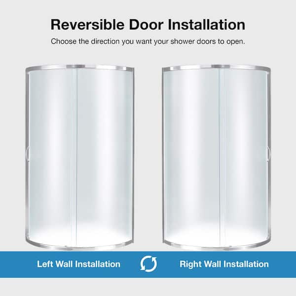 Breeze 36 in. L x 36 in. W x 76 in. H Corner Shower Kit with Reversible Sliding Door and Shower Base