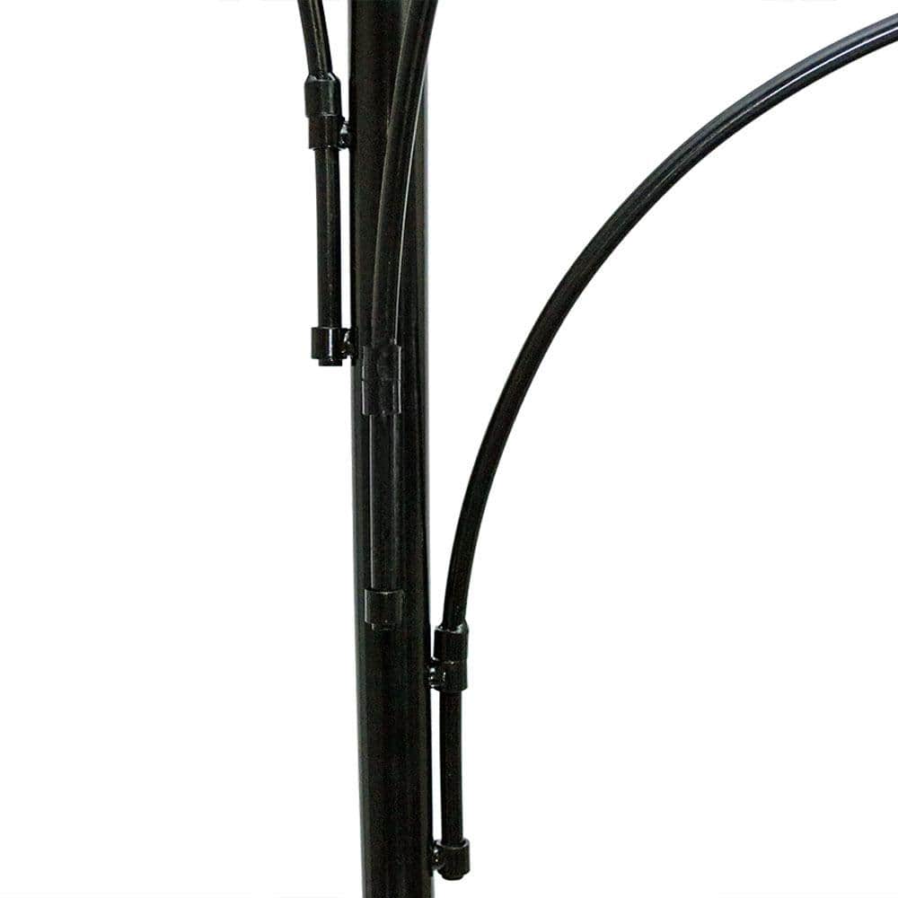 84" Black Powder-Coated Steel 4-Arm Hanging Basket Plant Stand