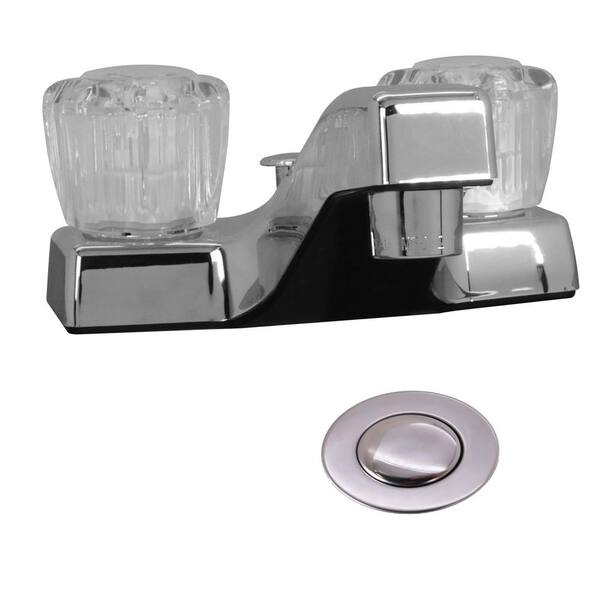 Westbrass 3 in. Lavatory Faucet with Pop-Up Drain Plug Non-Metallic in Polished Chrome