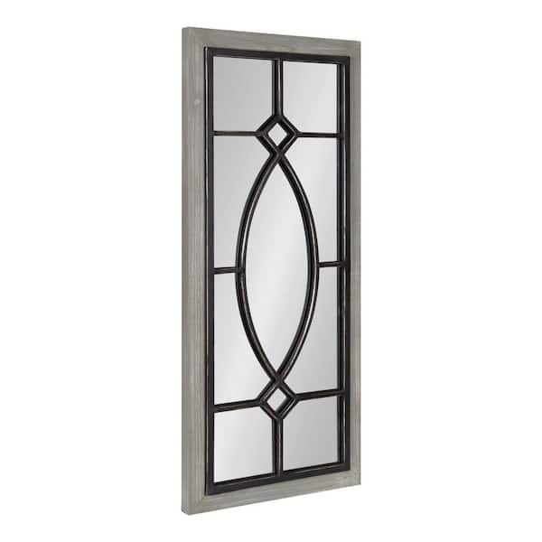 Kate and Laurel Bakersfield 30 in. x 13 in. Classic Rectangle Framed Gray Wall Accent Mirror