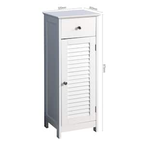 12.6 in. W x 11.81 in. D x 34.25 in. H White MDF Bathroom Storage Linen Cabinet with 1 Drawer, 2 Shelves and 1 Door