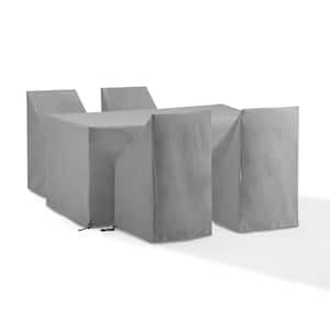 5-Piece Gray Outdoor Dining Furniture Cover Set