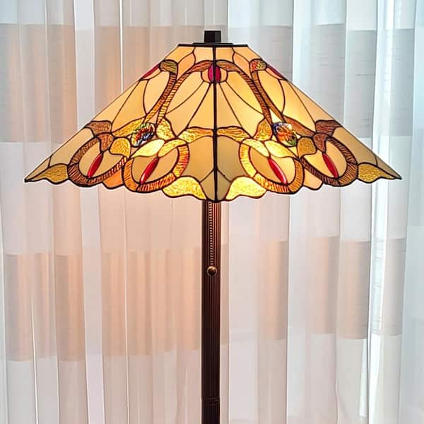 Amora Lighting 63 In Multicolored, Mission Style Floor Lamp Shades